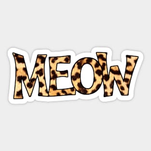 MEOW Leopard Print Sticker